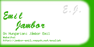 emil jambor business card