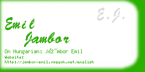 emil jambor business card